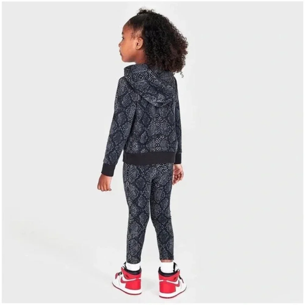 Jordan Jumpman Python Hoodie and Leggings Set Girls 3T Black Hooded DSGL541